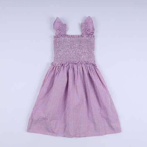Girl Shirred Dress In Purple - BB3374